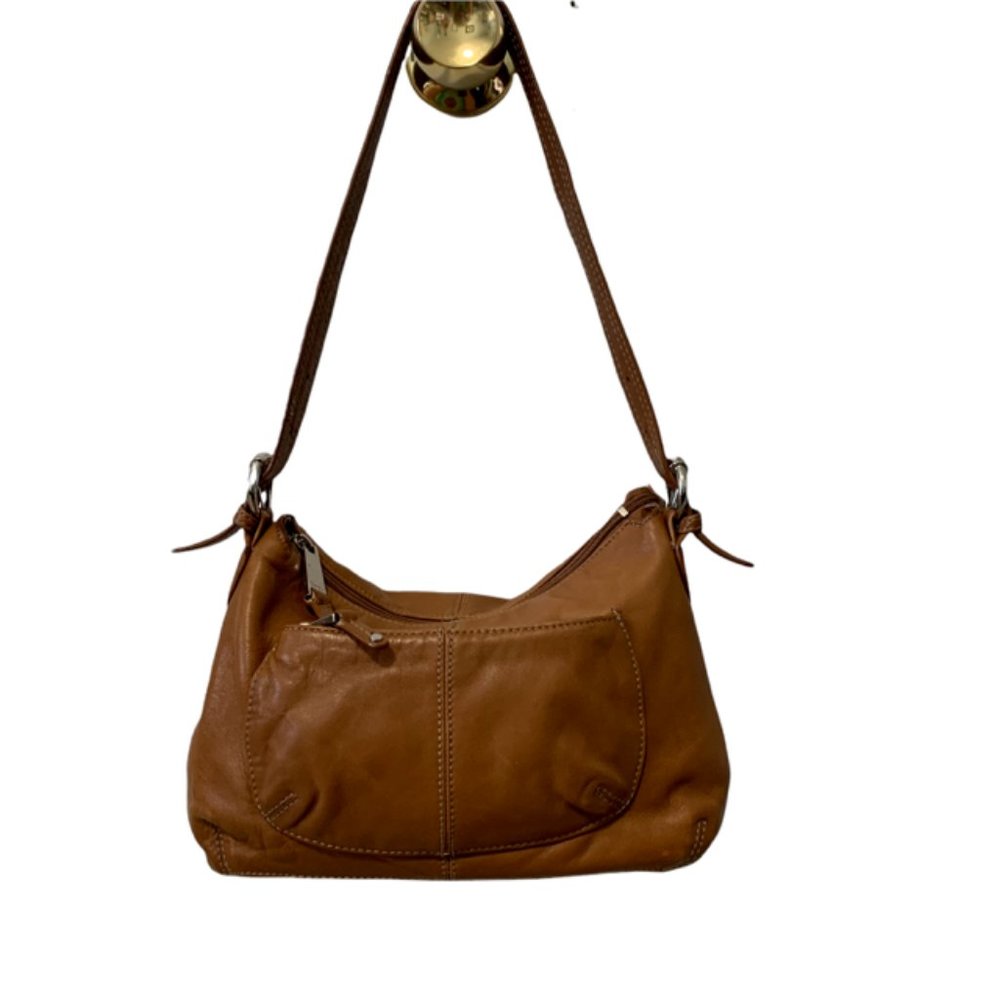 Tignanello Brown Leather Bag Purse - Picture 1 of 12